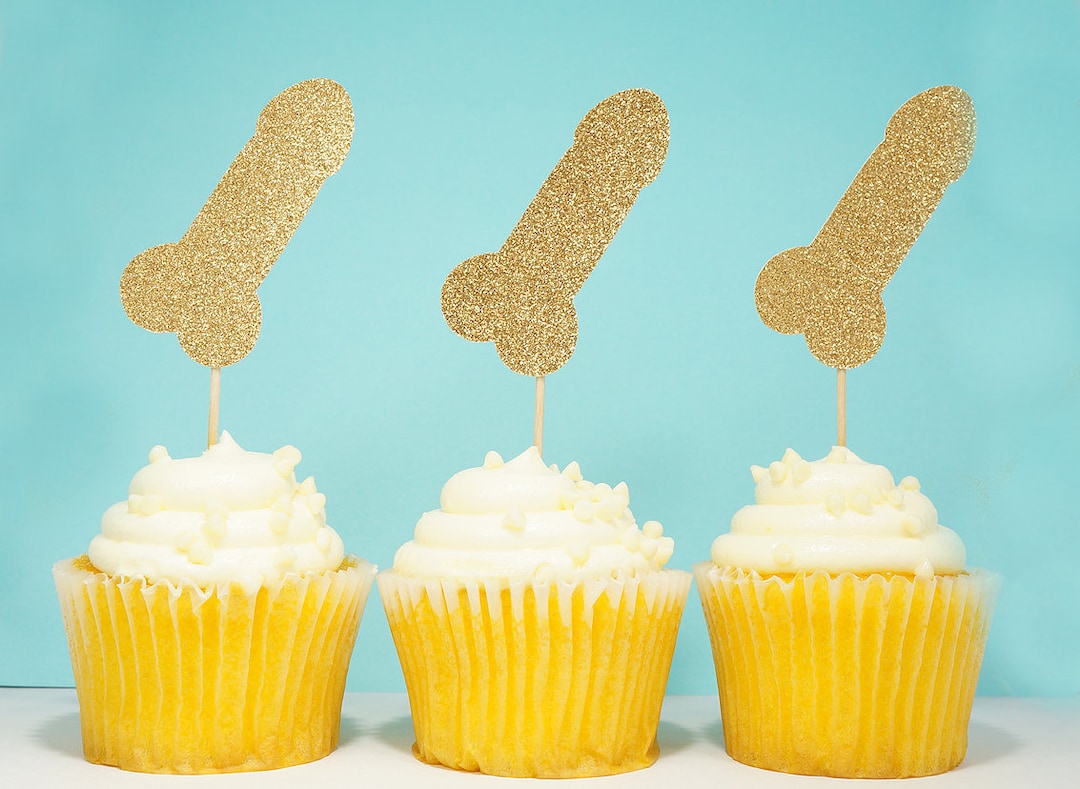 Penis Cupcake Toppers for Bachelorette Party, Naughty Cupcake Toppers ...
