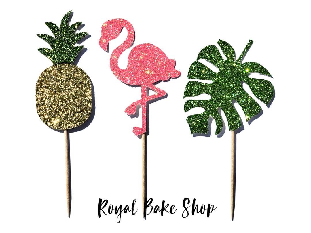 Tropical Birthday Cupcake Toppers, Tropic Like It's Hot Bachelorette