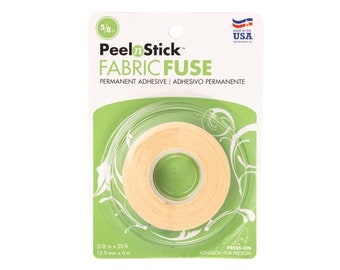 Fita adesiva para bainha de tecido Peelnstick para calças e artesanato, rolo de 5/8 pol. x 20 pés (não precisa de ferro)