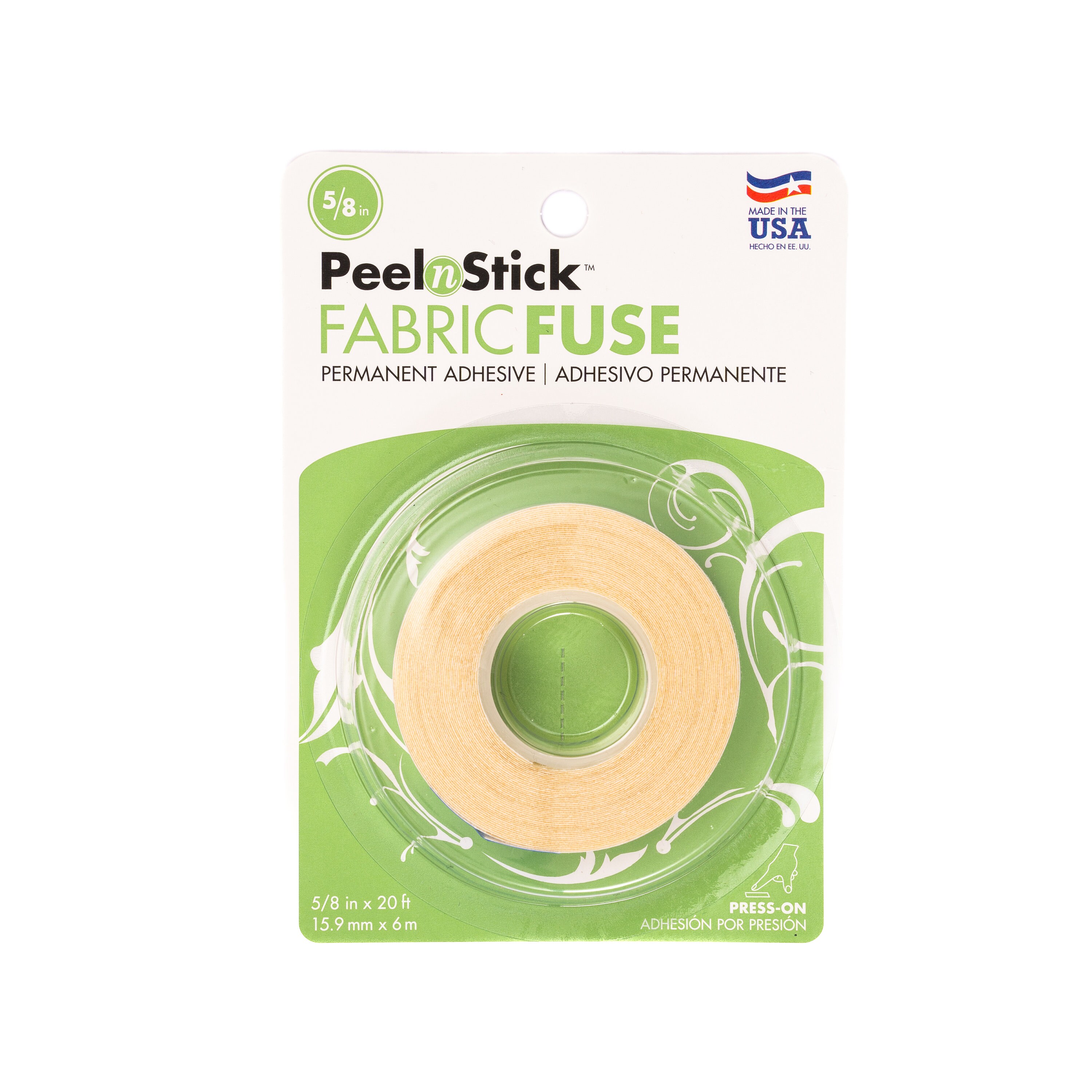 HeatnBond PeelnStick Fabric Fuse Hem Tape 5/8 inch x 20 Foot Roll, Clear 