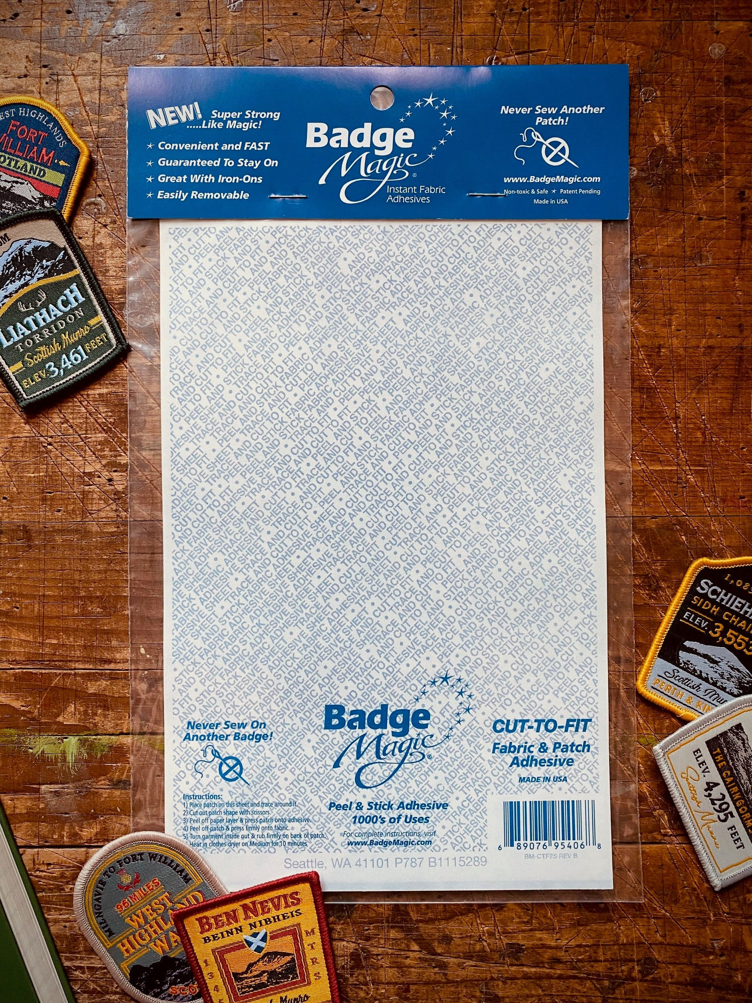 Badge Magic Patch/Fabric Adhesive - Cut-To-Fit Sheet