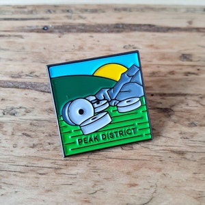 Peak District enamel adventure pin badge