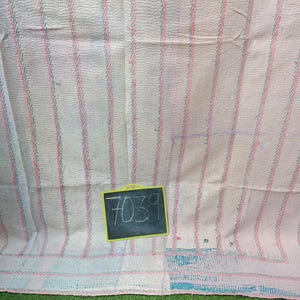 Couette Kantha en coton biologique de haute qualité, faite main, ralliée traditionnelle indienne en Kantha, couverture en coton recyclé fait main