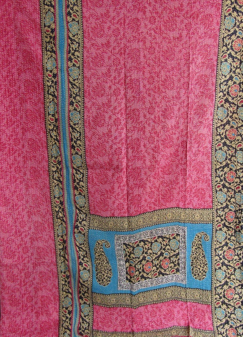 Vintage Patchwork Cotton Twin Size Home Decorative Kantha Quilt Hippie Bedding Bedspread Indian Bohemian Blanket Kantha Coverlet Throw