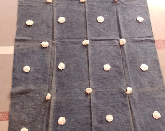 Mooie indigo natuurlijke kleurstof katoenen spreien Spreien en plaids Blokgedrukte deken Dekens Zachte indigoblauwe sofa Spatlappen