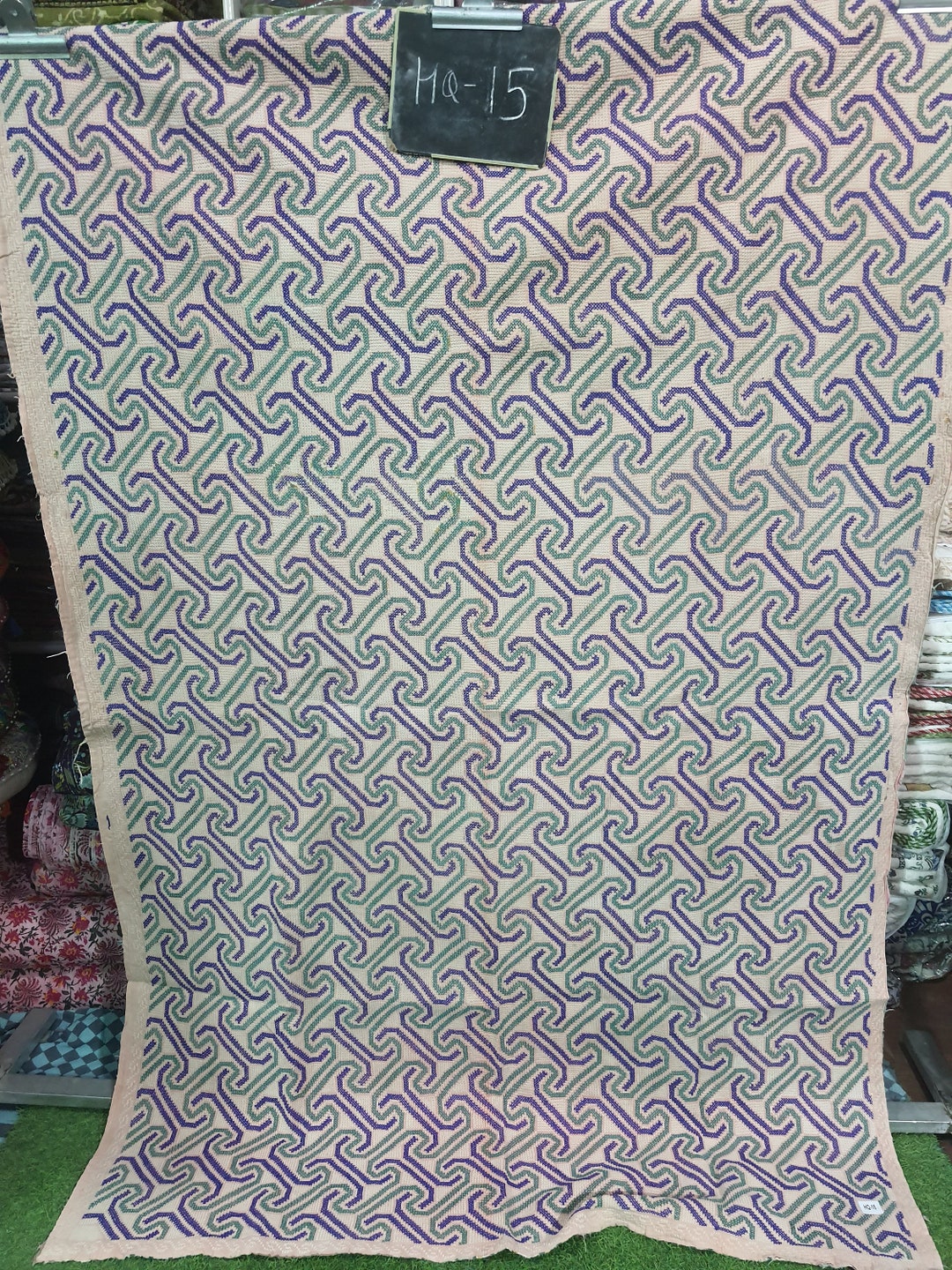 Nakshi Cotton Kantha Rug Antique Indian Artisan Throw Slow Stitched ...