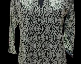 Indian Ethnic Women's designer short Cotton printed sumer wear floral Kurti Tunic Top cotton printed blouse / cotton printed kurti