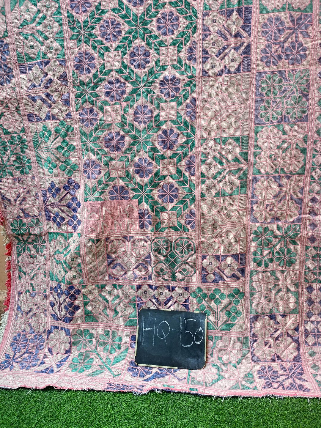 Nakshi Cotton Kantha Rug Antique Indian Artisan Throw Slow Stitched ...