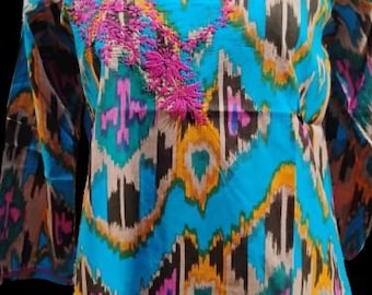 Indian Ethnic Women's designer short Cotton printed sumer wear floral Kurti Tunic Top cotton printed blouse / cotton printed kurti