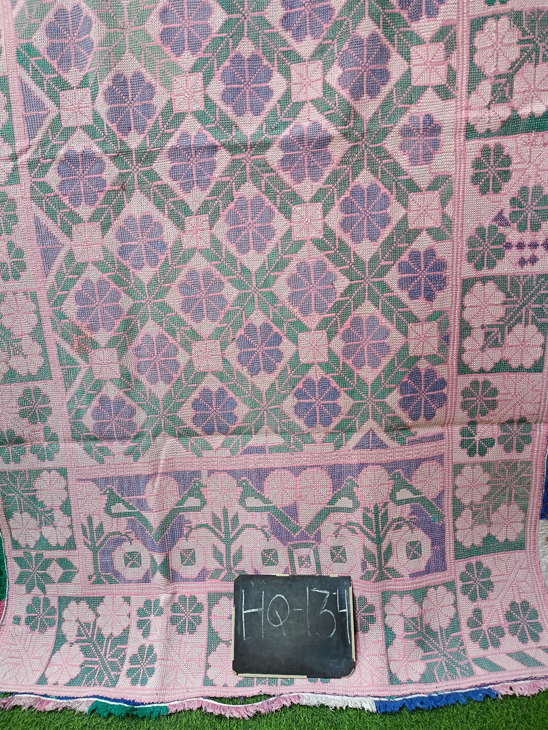 Nakshi Cotton Kantha Rug Antique Indian Artisan Throw Slow Stitched ...