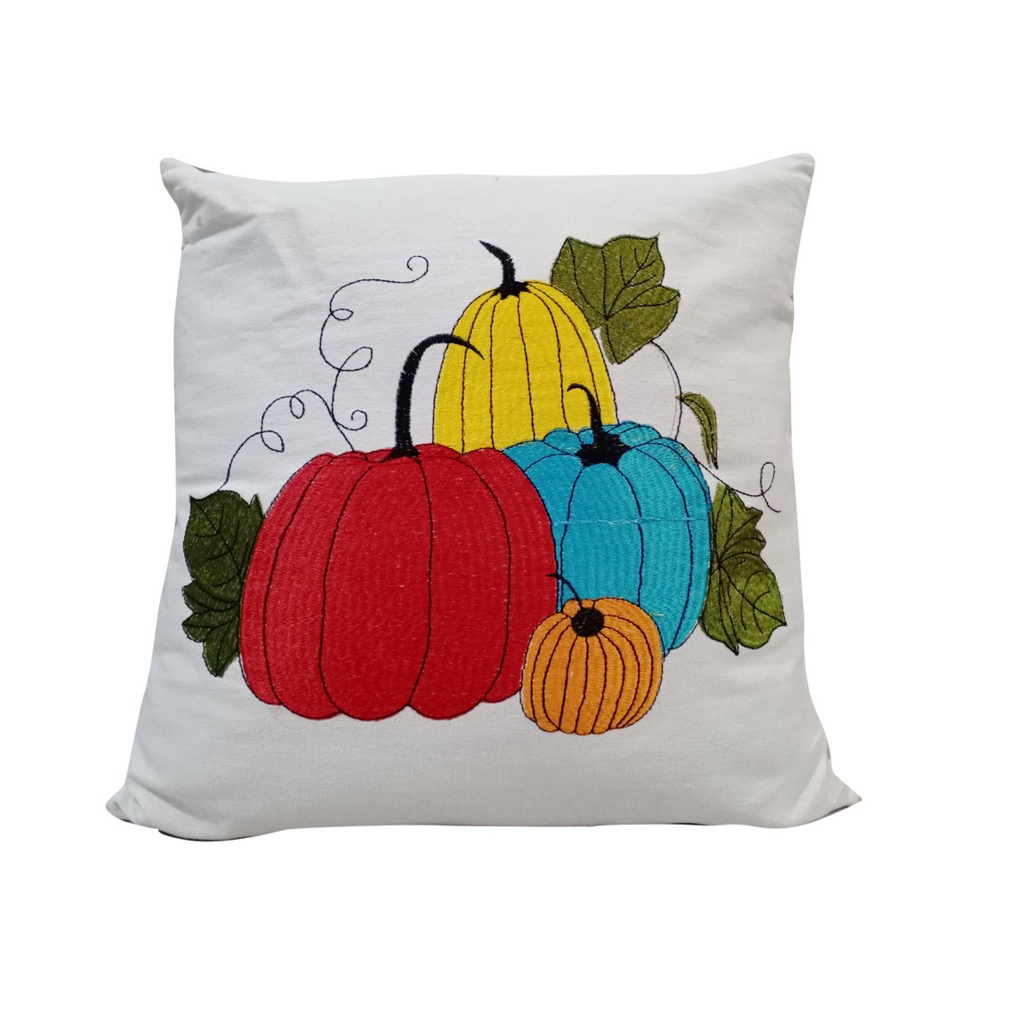 Embroidered Pumpkin Decorative Fall Decor Cushion Coverautumn Etsy UK
