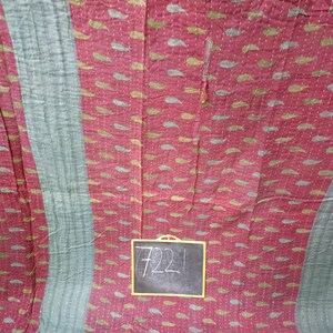 Indian Bohemian Decor Bedding Handmade Applique 100% Cotton Kantha Quilt Bedspread Blanket Designer Premium Quality Recycled Cotton Blanket