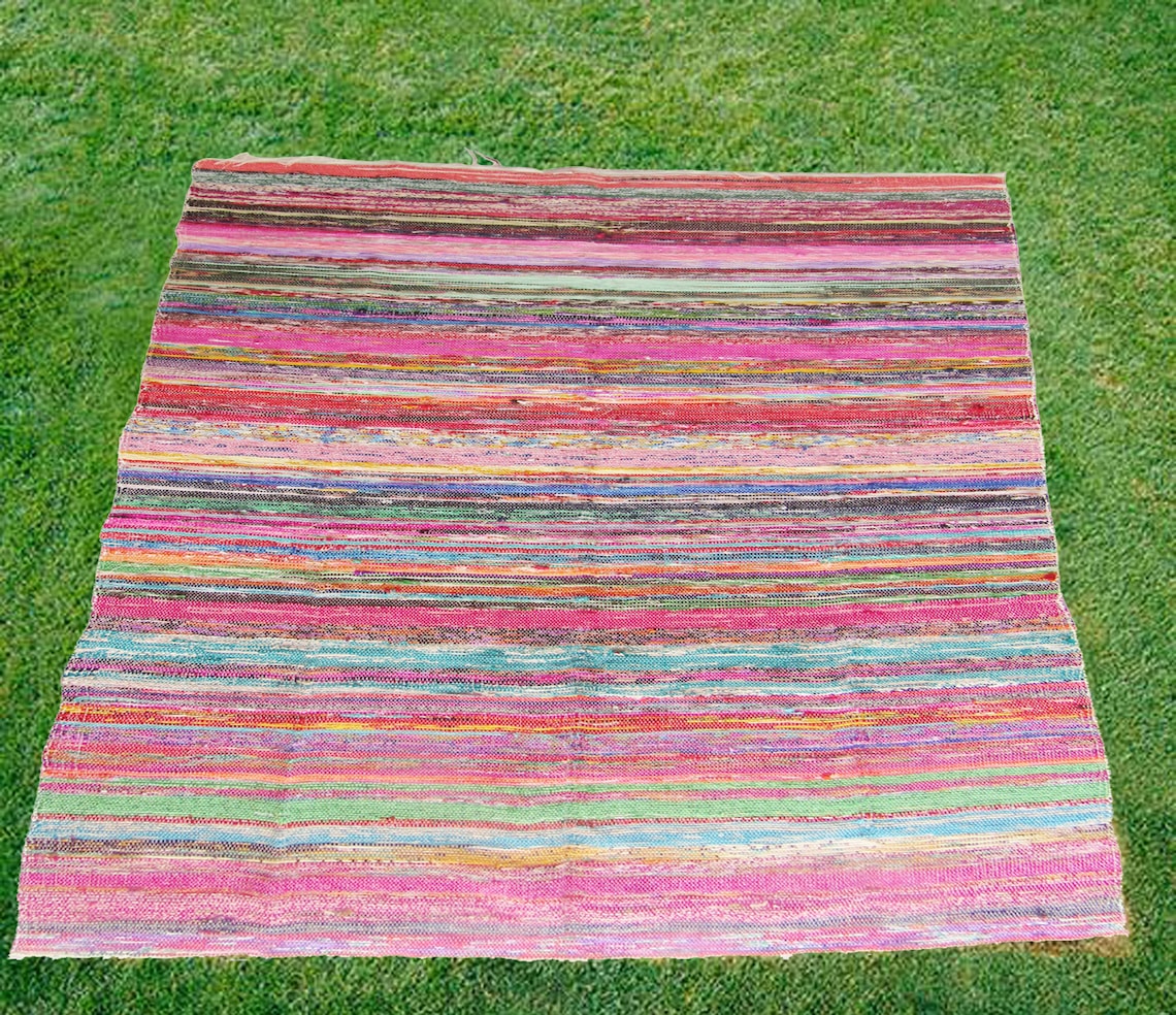 Cotton Indian Traditional Handmade Vintage Patchwork Floor Mat Etsy