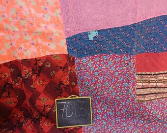 Vintage Indian Kantha Quilt Handmade Kantha Blanket Reversible Kantha Throw Cotton Sari Kantha Bedspread Hand Stitched Kantha Throw