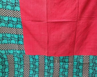 Edredón Kantha vintage hecho a mano: manta india reversible