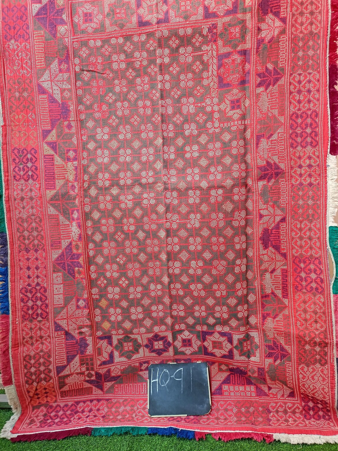 Nakshi Cotton Kantha Rug Antique Indian Artisan Throw Slow Stitched ...