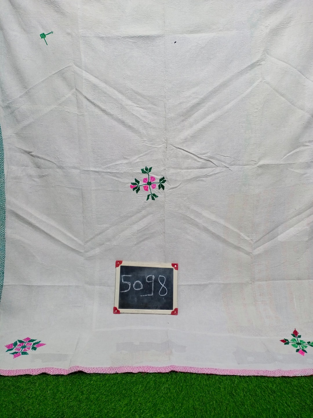 Kantha Quilt Reversible Organic Cotton Vintage Kantha Quilt High