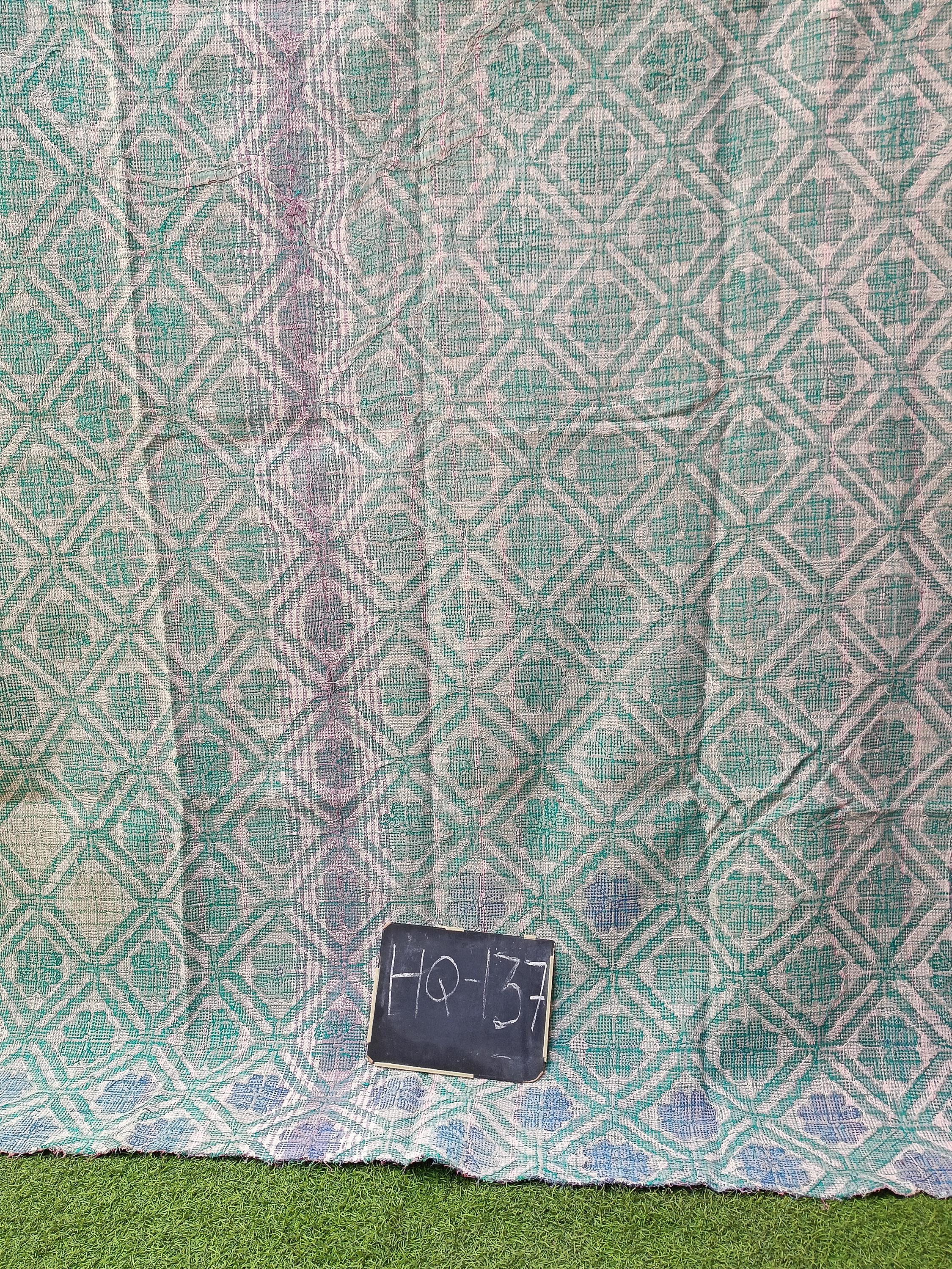 Nakshi Cotton Kantha Rug Antique Indian Artisan Throw Slow Stitched ...