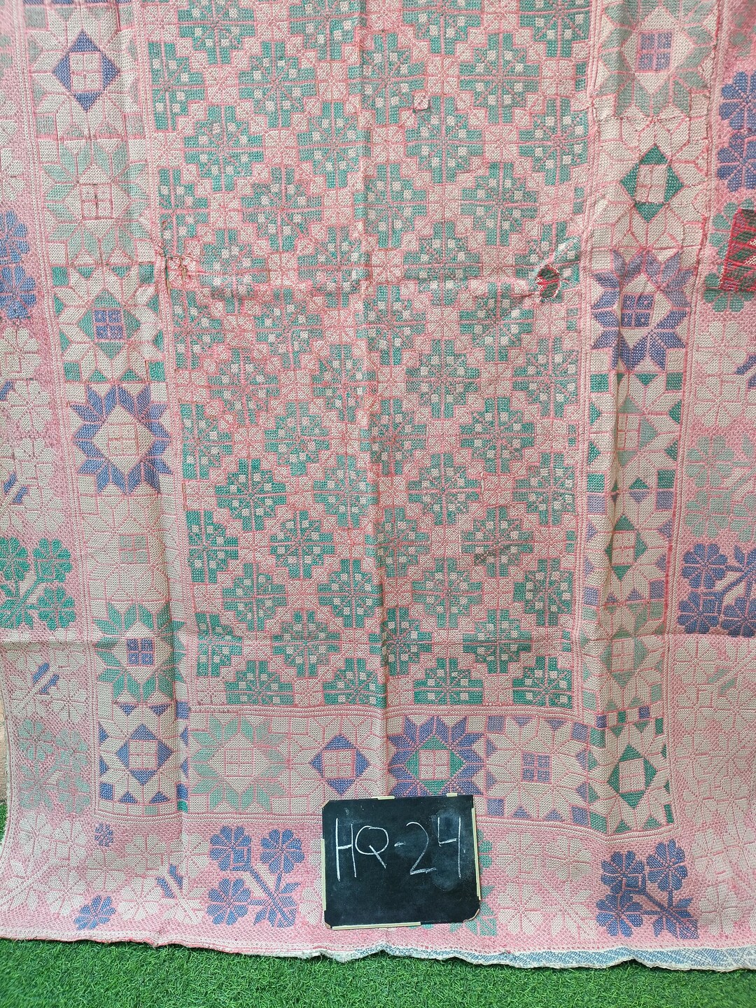 Nakshi Cotton Kantha Rug Antique Indian Artisan Throw Slow Stitched ...