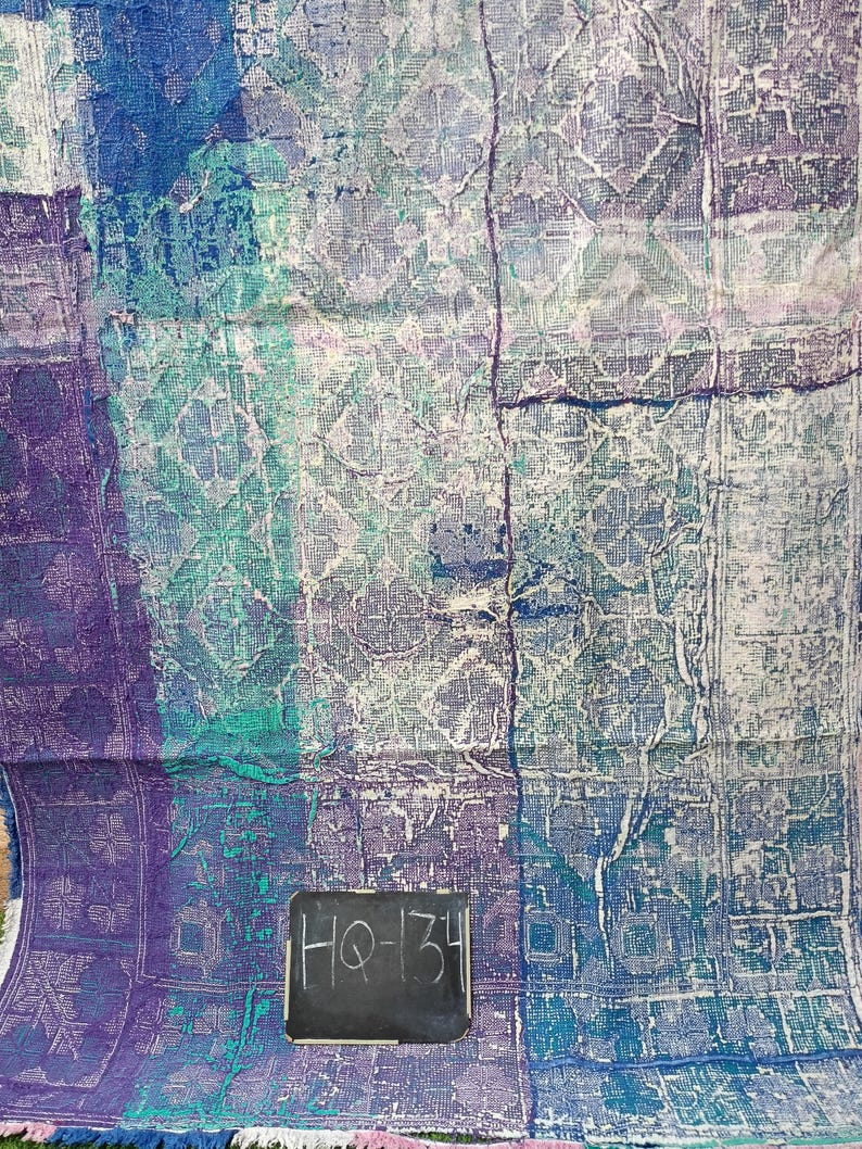 Nakshi Cotton Kantha Rug Antique Indian Artisan Throw Slow Stitched ...