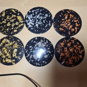 Set of six resin coasters