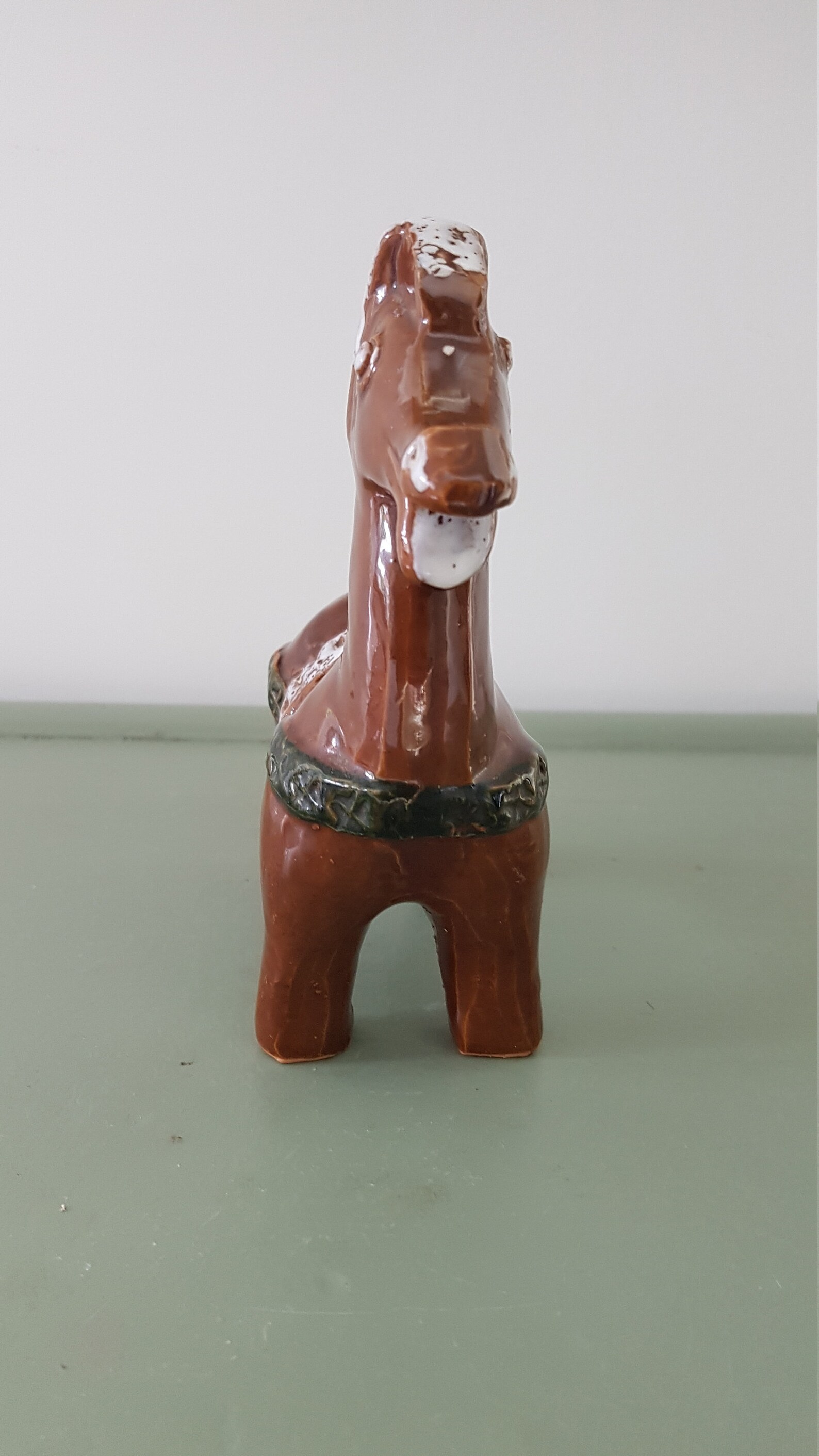 Mid Century Hand Carved Ceramic Horse Red Clay Brown Glaze Etsy