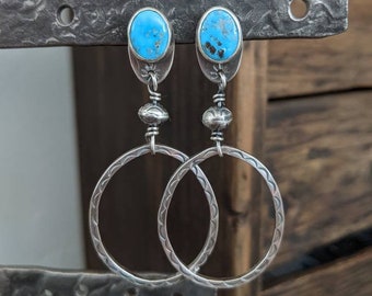 BlueBird Turquoise & Handmade Sterling Bead Earrings