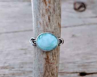 Larimar & Sterling Silver Ring