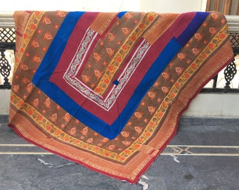 Manta vintage Sari Kantha: Colcha de retalhos indiana