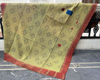 Manta vintage Sari Kantha: Colcha de retalhos indiana