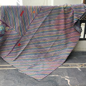 Vintage Kantha Quilt Fine Quality Stitching Reversible  cotton Throw,Gypsy Kantha Blanket