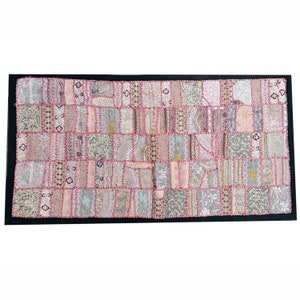 Tapiz bohemio de patchwork bordado decorativo - Tapiz bohemio para colgar en la pared