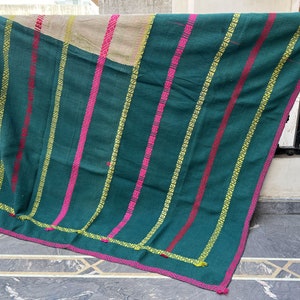 Boho Vintage Reversible Kantha Quilt, Indian Sari Best Quality Kantha Throw