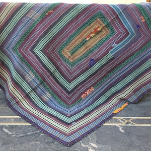Designer ONE-OF-A-KIND handmade Indian Vintage kantha quilt,Vintage Indian Kantha Throw Cotton Bed cover Bedspread Blanket Twin size