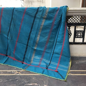 Vintage Kantha Quilt: Reversible Indian Blanket Throw, Hand-Stitched Ralli Quilt
