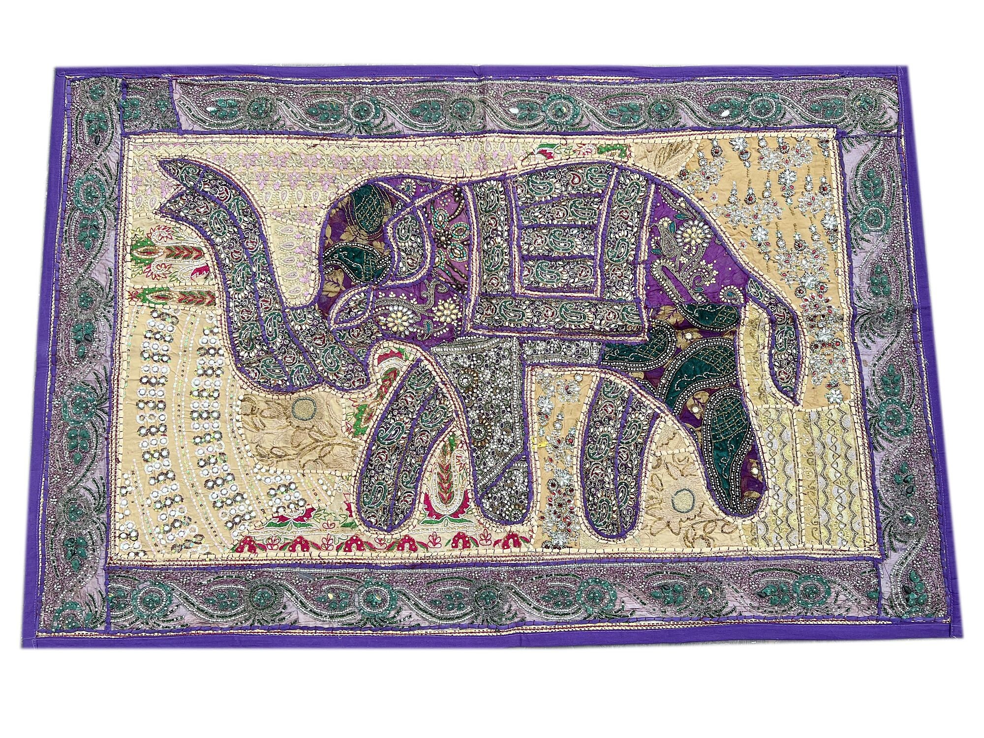 60" VINTAGE HOME DECOR ART SARI GIFT FOR GIRL TABLE RUNNER WALL HANGING TAPESTRY