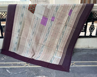 Manta vintage Sari Kantha: Colcha de retalhos indiana