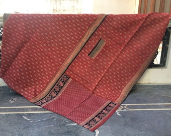 Vintage Hand-Stitched Kantha Quilt: Reversible Indian Throw Blanket