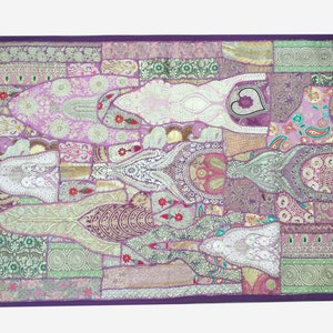 Vintage Tapestry Indian,Recycle Sari Patchwork Wall Hanging