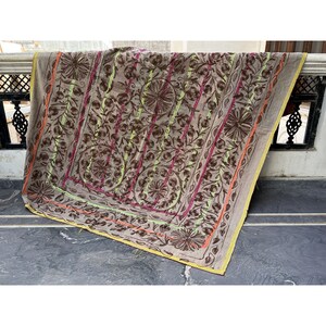 Amazing Vintage Kantha quilt,Rare embroidered Throw Blanket Unique Cotton Patchwork Bohemian Indian Hand stitched Handmade kantha Quilt Gift