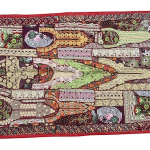 Boho Rhapsody: Indiase handgemaakte patchwork wandtapijten muurkunst - Kleurrijk patchwork wandtapijt muurhanger voor woonkamerinrichting