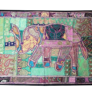 Bohemian tapestry, Indian wall decor , patchwork wall hanging vintage sari textiles bohemian home decor hippie wall decor, boho wall decor