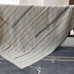 Handmade Twin Kantha Quilt: Vintage Indian Reversible Bedspread