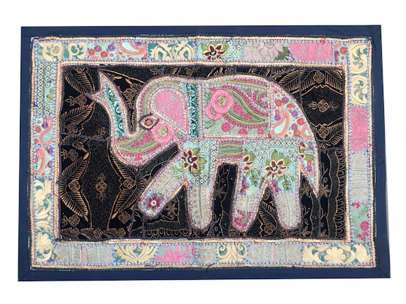 インド ビンテージ サリー パッチワーク タペストリー 刺繍 壁掛け 古布 8 インド ビンテージ サリー パッチワーク タペストリー 刺繍 壁掛け 古布 8