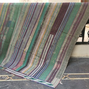 Edredón kantha, edredón kantha vintage, manta kantha, colcha, manta kantha, manta reciclada, kantha hecho a mano, edredón kantha vintage