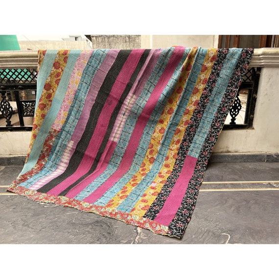 Etsy Pick Best Patchwork Indian Patchwork Vintage Kantha Quilts bohemian Hippie Gypsy Kantha Throw recycle Sari Kantha Stitched Blanket Etsy Canada