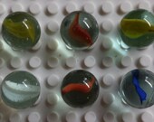 Vintage Marbles Peltier Cat 39 s Eye Bananas Marbles Lot of 6 Assorted of Colors