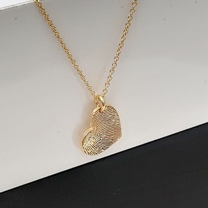 14k Fingerabdruck Halskette • Herz Anhänger Fingerabdruck Halskette • Handschrift Schmuck • Geschenk für Sie • Geschenk für Oma