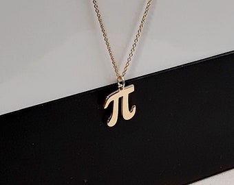 14k gold Pi necklace, math pendant, math geek gift math teacher gift Pi jewelry Pi pendant math student gift , layered necklace gift for her