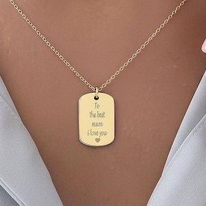 Halsband med hundbricka i 14k massivt guld, personligt handskriven minnesberlock